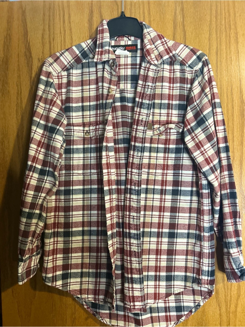 Wrangler Riggs Workwear Plaid Flannel Button Down Work Shirt Men’s Medium - Picture 2 of 14